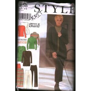 Style 2858 Wardrobe Basics Sewing Pattern Jacket Tops Pants Skirt Size 8-10 Knit